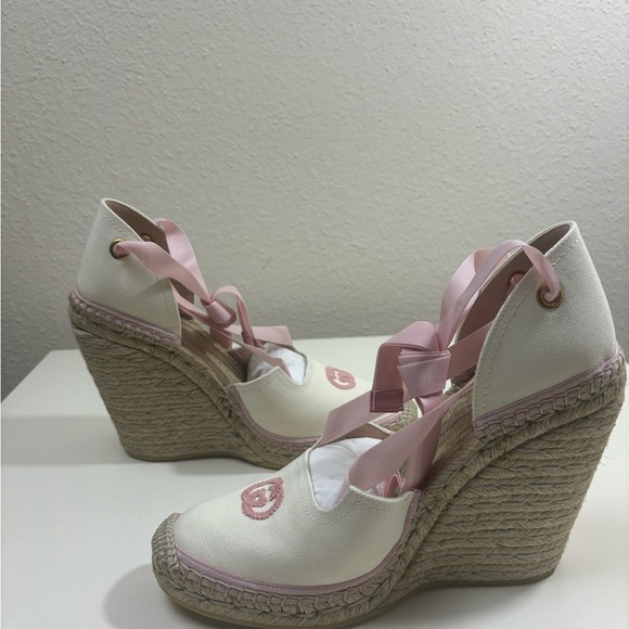 Gucci interlocking G espadrilles With Ribbon Tie platform Wedge - Picture 6 of 10